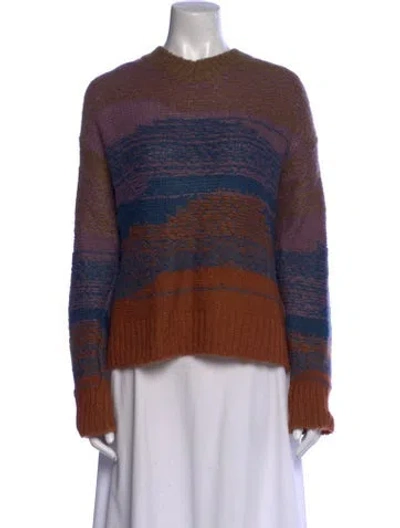 Pre-owned Acne Studios Printed Mock Neck Sweater In Blue