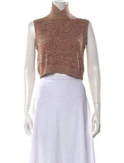 Pre-owned Acne Studios Printed Mock Neck Sweater In Brown
