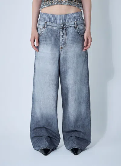 Acne Studios Printed Pants In Blue