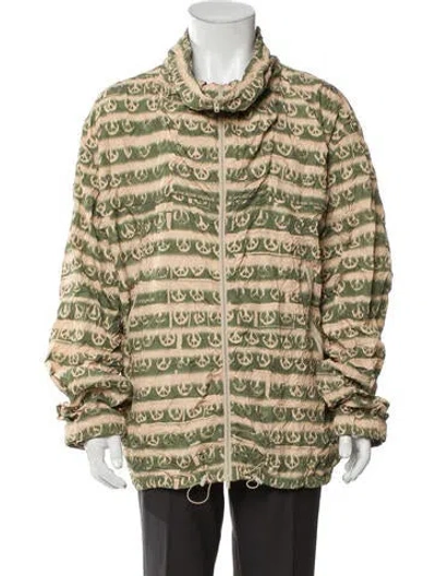 Pre-owned Acne Studios Printed Puffer Coat In Green