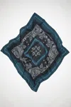 Acne Studios Blue & Black Printed Scarf In Denim Blue,black