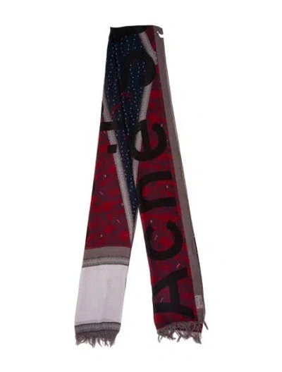 Pre-owned Acne Studios Printed Scarf In Multi