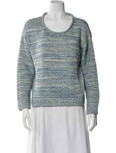 Pre-owned Acne Studios Printed Scoop Neck Sweater In Blue