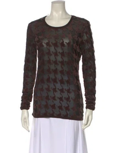 Pre-owned Acne Studios Printed Scoop Neck Sweater In Brown