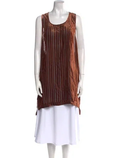 Pre-owned Acne Studios Printed Scoop Neck Tunic W/ Tags In Brown
