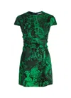 Acne Studios Abstract-pattern Print Mini Dress In Green