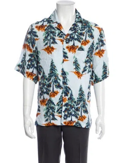 Pre-owned Acne Studios Printed Short Sleeve Shirt In Blue