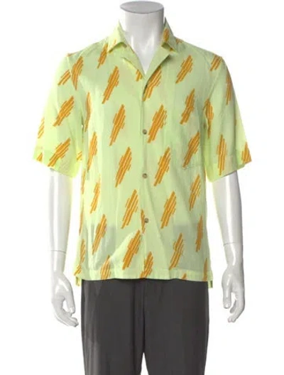 Pre-owned Acne Studios Printed Short Sleeve Shirt In Green