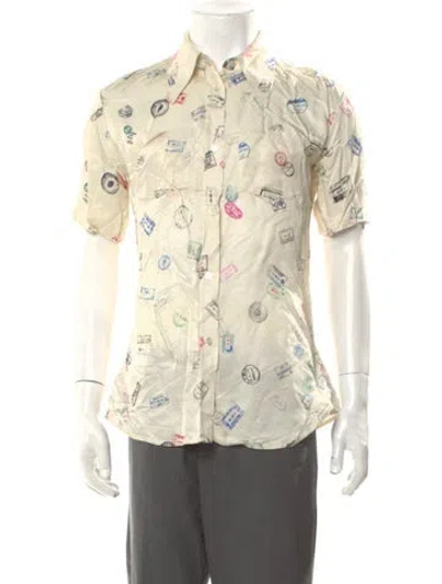 Pre-owned Acne Studios Printed Short Sleeve Shirt In Neutral