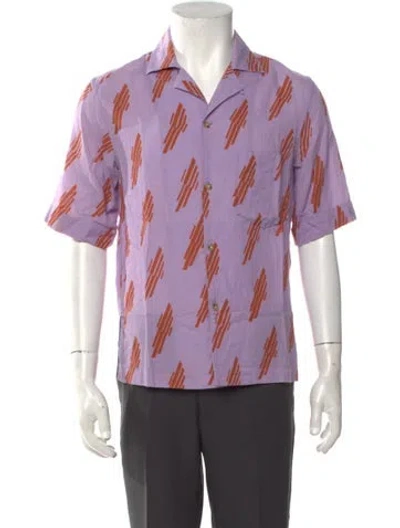 Pre-owned Acne Studios Printed Short Sleeve Shirt In Purple