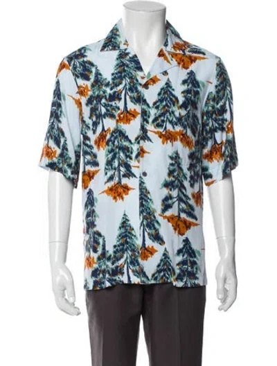 Pre-owned Acne Studios Printed Short Sleeve Shirt W/ Tags In Blue