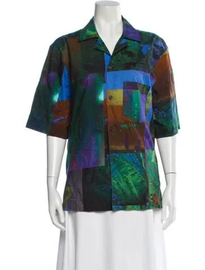 Pre-owned Acne Studios Printed Short Sleeve Top In White