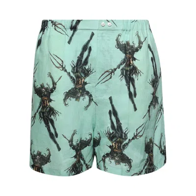 Pre-owned Acne Studios Printed Shorts 'green' | Men's Size 50