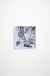 Acne Studios Printed Silk Scarf In Denim Blue