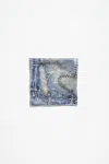 Acne Studios Printed Silk Scarf In Denim Blue