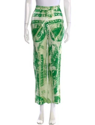 Pre-owned Acne Studios Printed Straight Leg Pants In Multi