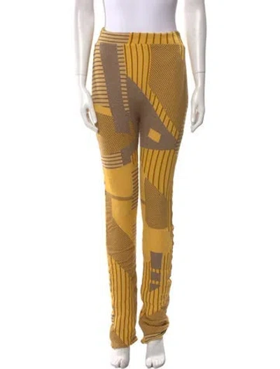 Pre-owned Acne Studios Printed Straight Leg Pants In Yellow