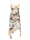 Acne Studios Printed Midi Dress In 黄色