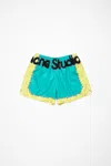 Acne Studios Printed Swim Shorts In Emerald Green