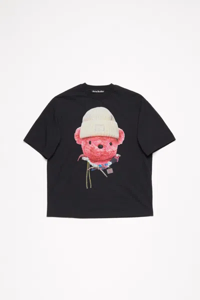 Acne Studios Printed T-shirt - Relaxed Fit In Black