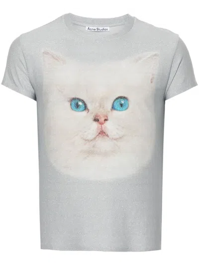 Acne Studios Printed T-shirt In Blue