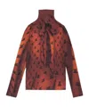 Acne Studios Edenise Teddy Print Long Sleeve Mesh Top In Brown