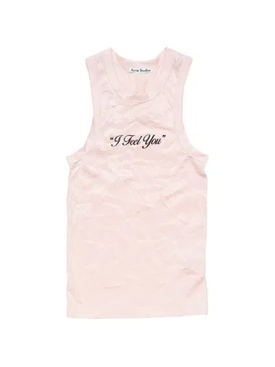 Acne Studios Printed Tank Top In Pink