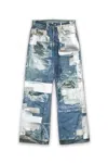 Acne Studios Printed Tape Jeans Mid Blue In Blue