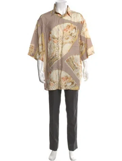 Pre-owned Acne Studios Printed Three-quarter Sleeve Shirt In Neutral