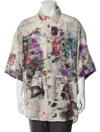 Pre-owned Acne Studios Printed Three-quarter Sleeve Shirt W/ Tags In Multi
