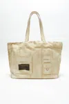 Acne Studios Fringed Printed Tote Bag In Oat Beige