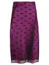 Acne Studios Printed Transparent Skirt In Purple