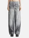 Acne Studios Printed Cotton Poplin Wide-leg Pants In Gray