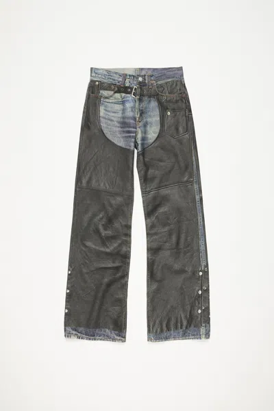 Acne Studios Printed Trousers In Blue,black