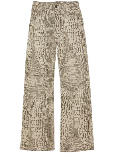 Acne Studios Printed Trousers In Nude