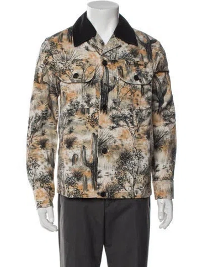 Pre-owned Acne Studios Printed Trucker Jacket In Brown