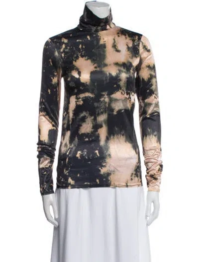 Pre-owned Acne Studios Printed Turtleneck Blouse In Multi