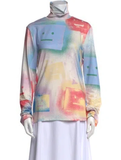 Pre-owned Acne Studios Printed Turtleneck Sweatshirt W/ Tags In Multi