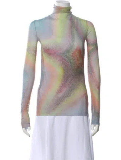 Pre-owned Acne Studios Printed Turtleneck Top In Multi