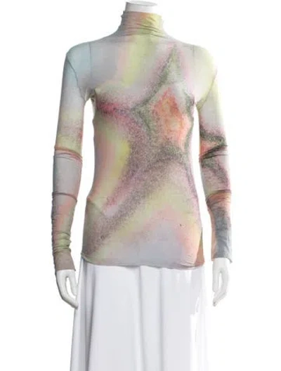Pre-owned Acne Studios Printed Turtleneck Top In Multi