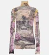 Acne Studios Multicolor Printed Turtleneck In Multicoloured