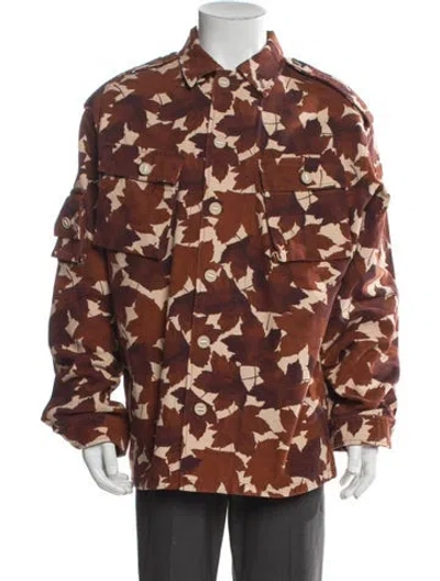 Pre-owned Acne Studios Printed Utility Jacket In Brown