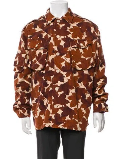 Pre-owned Acne Studios Printed Utility Jacket In Brown