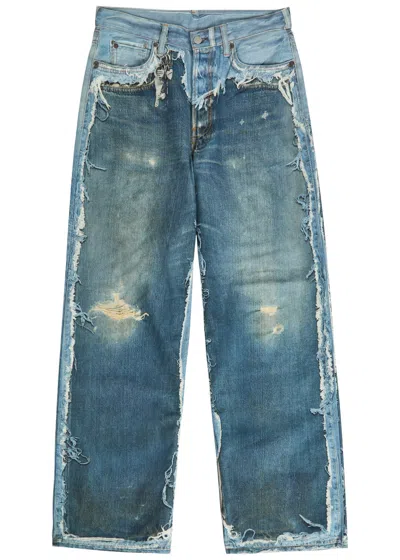 Acne Studios Printed Wide-leg Jeans In Blue