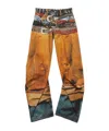 Acne Studios Printed Wide Leg Jeans In Brown