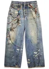 Acne Studios 1981m Wide-leg Printed Jeans In Mid Blu