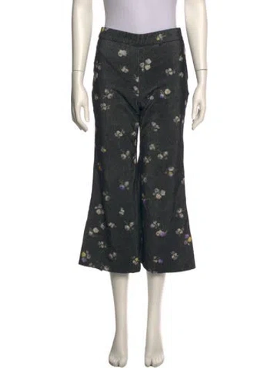 Pre-owned Acne Studios Printed Wide Leg Pants In Black