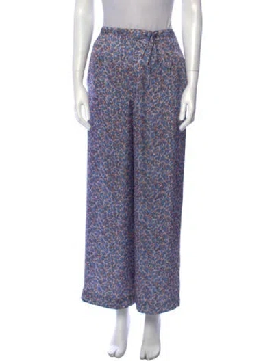 Pre-owned Acne Studios Printed Wide Leg Pants In Blue