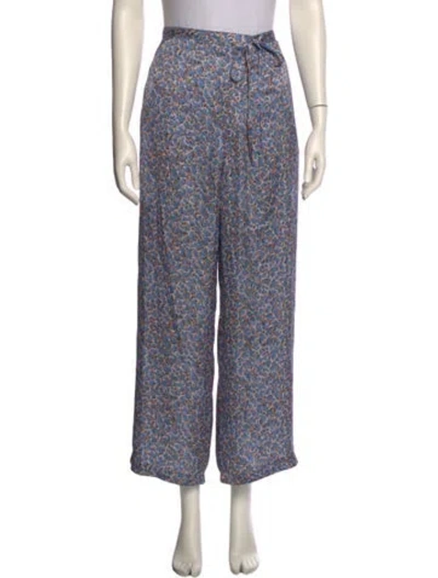 Pre-owned Acne Studios Printed Wide Leg Pants In Blue