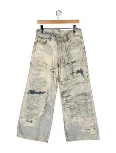 Pre-owned Acne Studios Printed Wide Leg Pants In Green